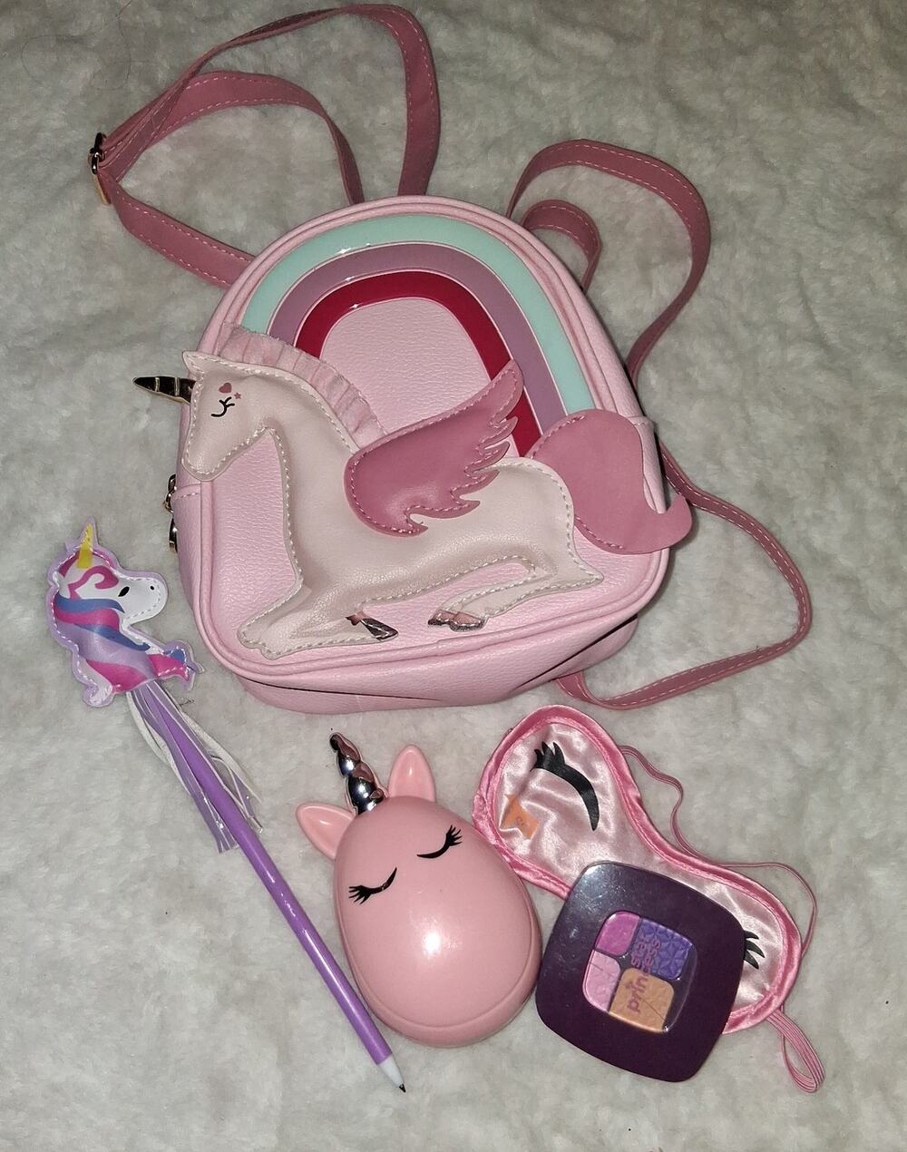 Unicorn Backpack, Wand, Pencil, and Makeup Set for Girls
